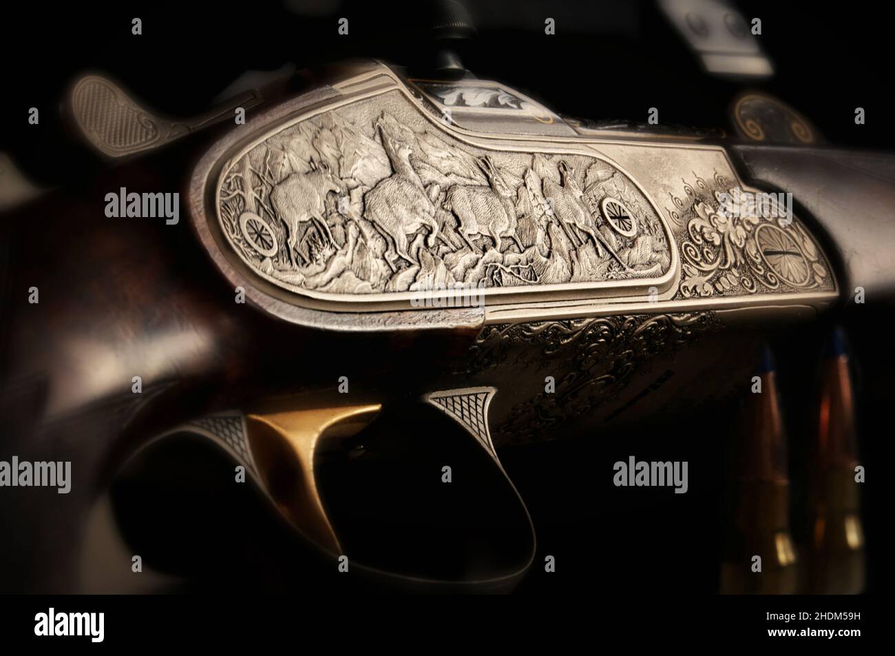 hunting rifle, over and under shotgun Stock Photo - Alamy
