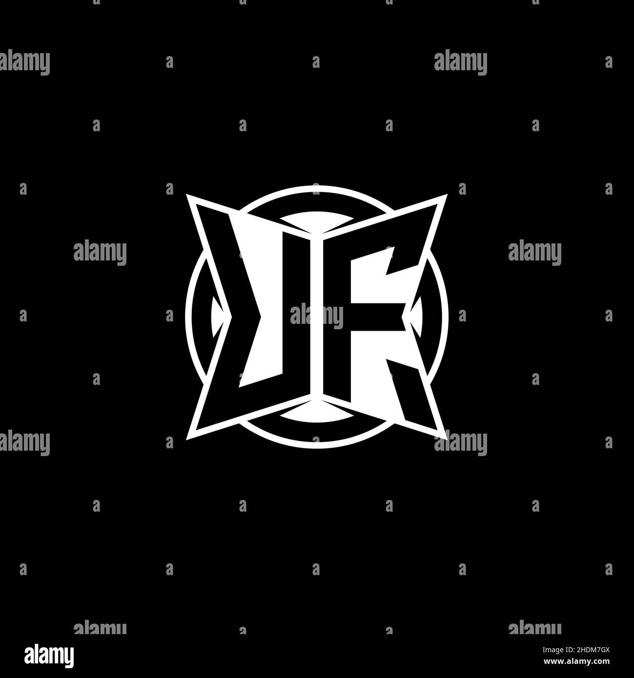 UF Monogram logo letter with simple modern shape style design. Circle ...