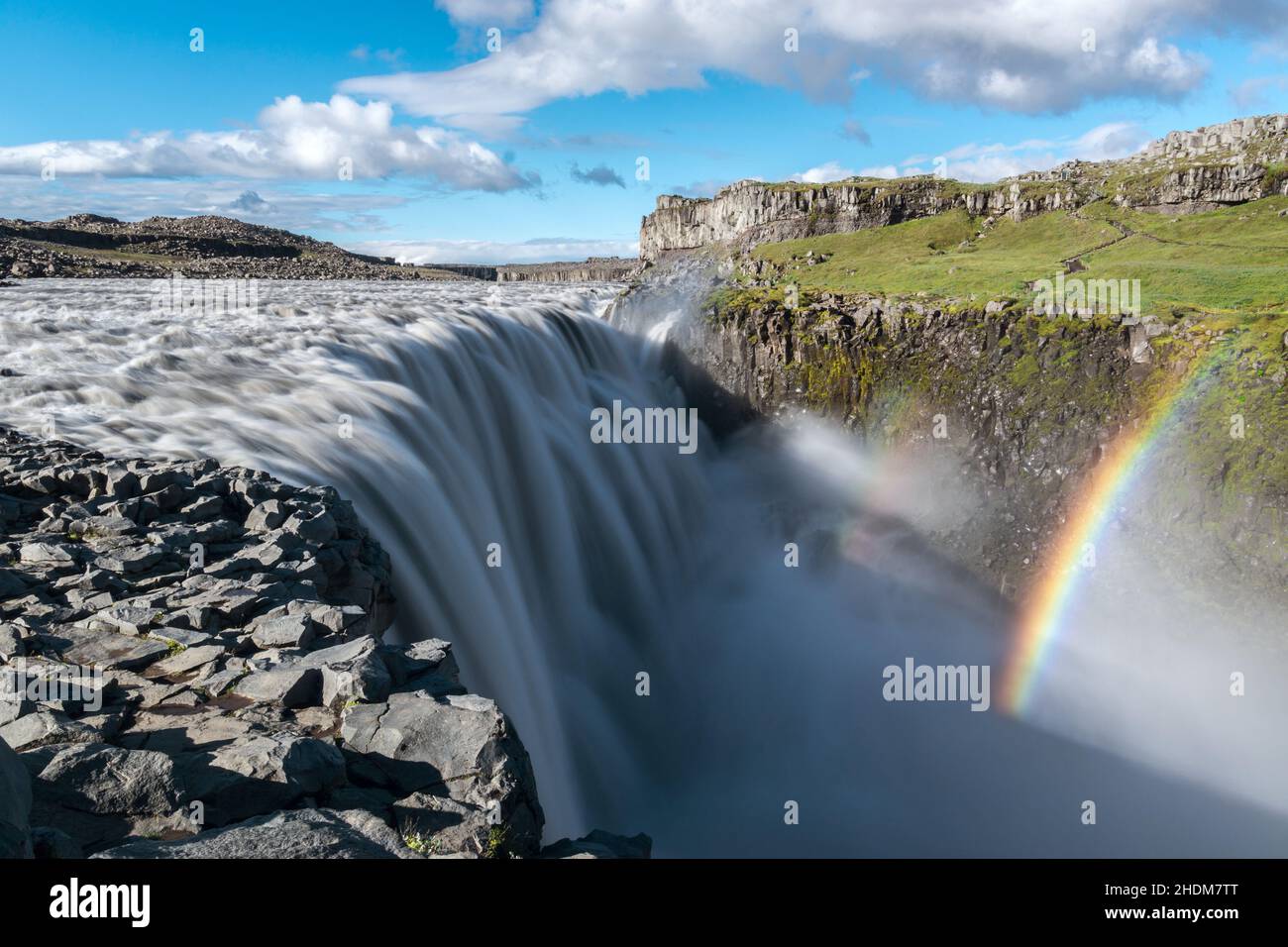 waterfall, rainbow, dettifoss, cascade, waterfalls, rainbows Stock