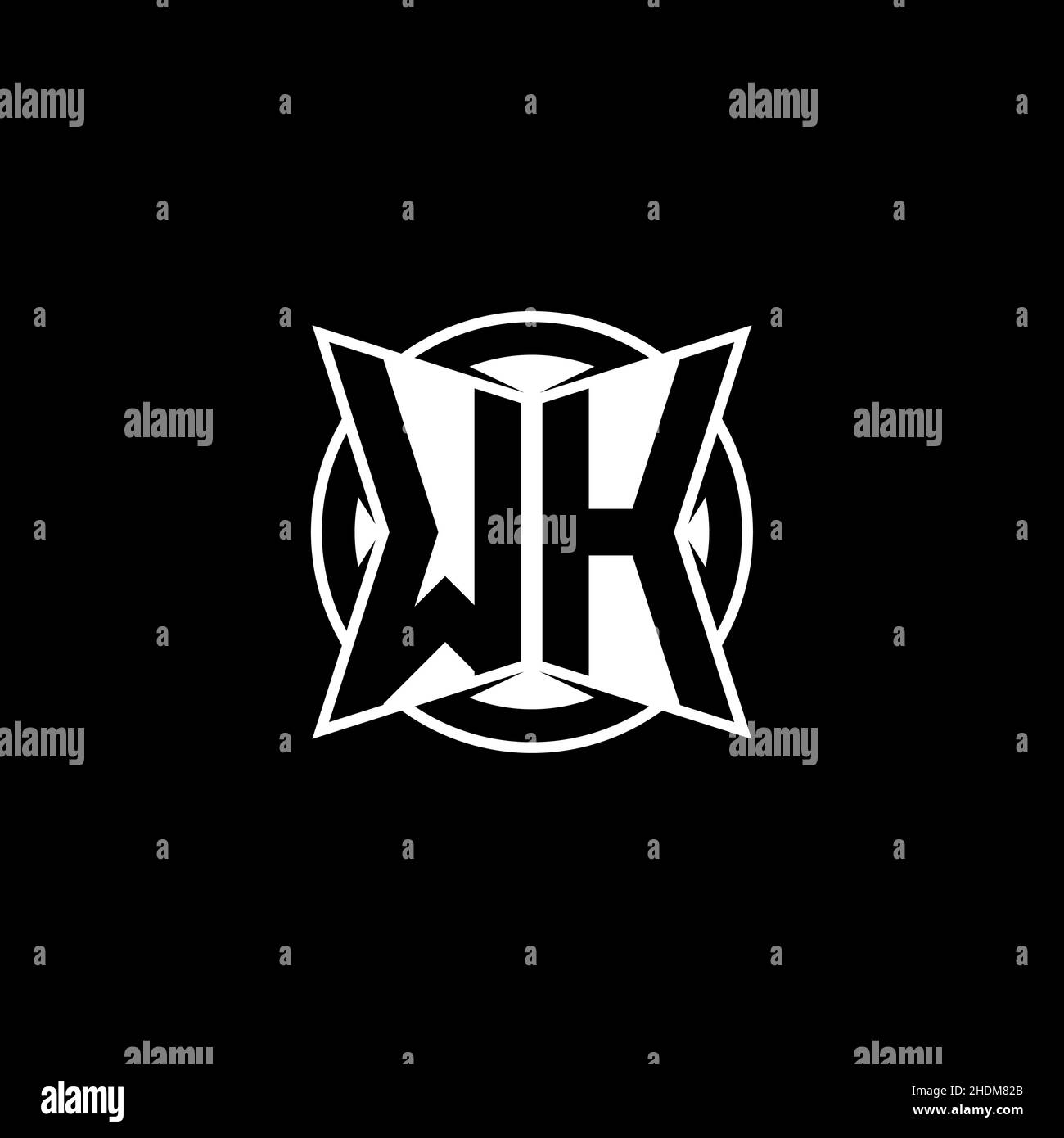 WH Monogram logo letter with simple modern shape style design. Circle ...