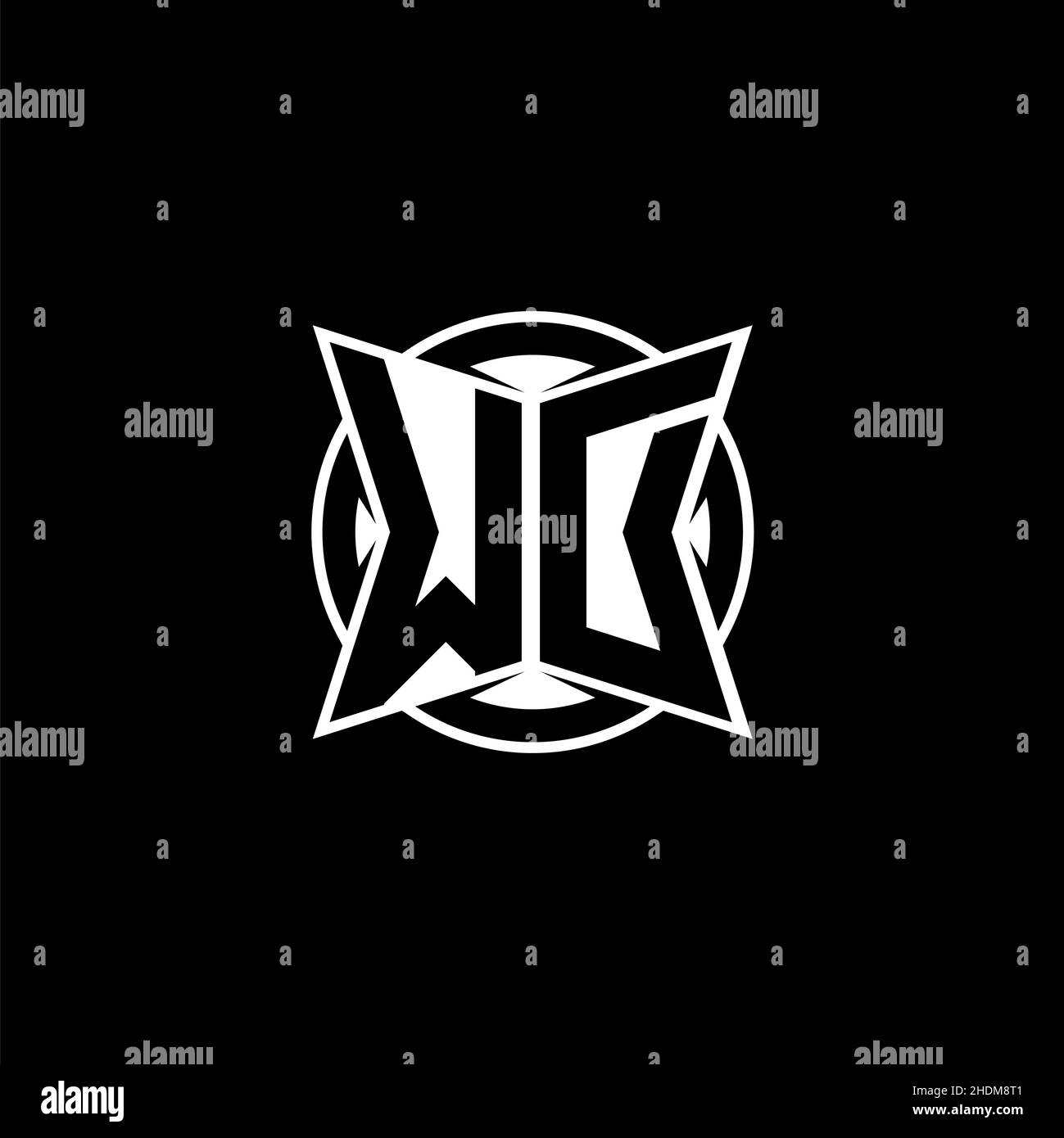 WD Monogram logo letter with simple modern shape style design. Circle ...