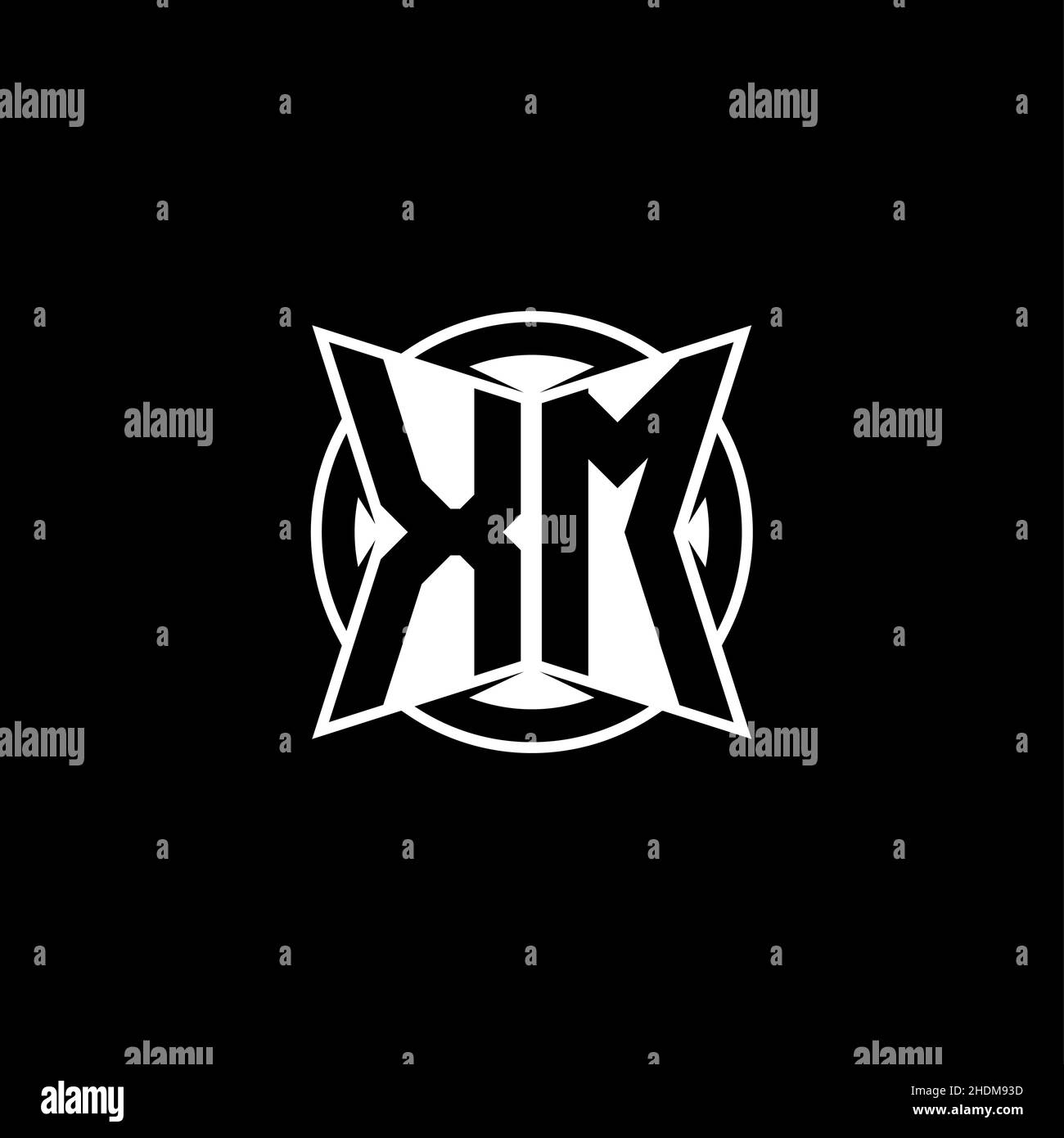 XM Monogram logo letter with simple modern shape style design. Circle ...