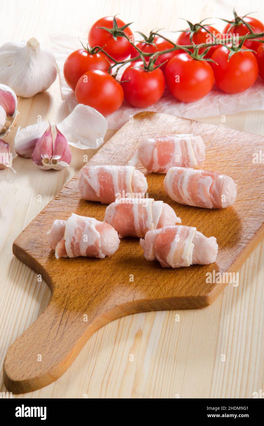 sausage, bacon, sausages, bacons Stock Photo Alamy
