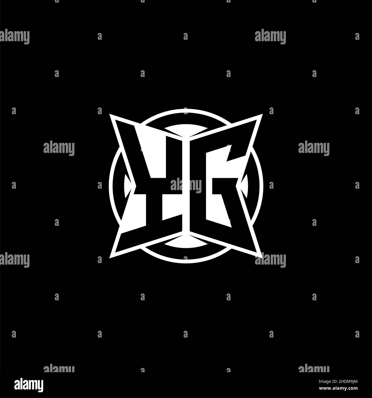 YG Monogram logo letter with simple modern shape style design. Circle ...