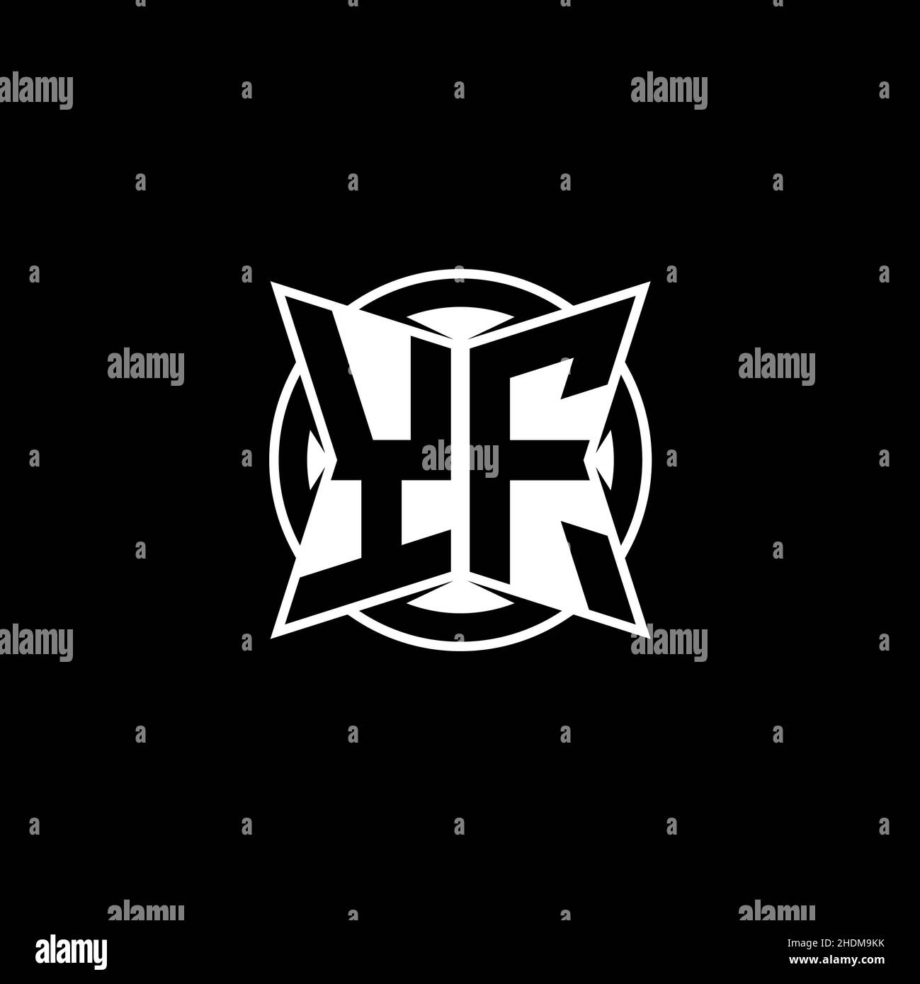 YF Monogram logo letter with simple modern shape style design. Circle ...
