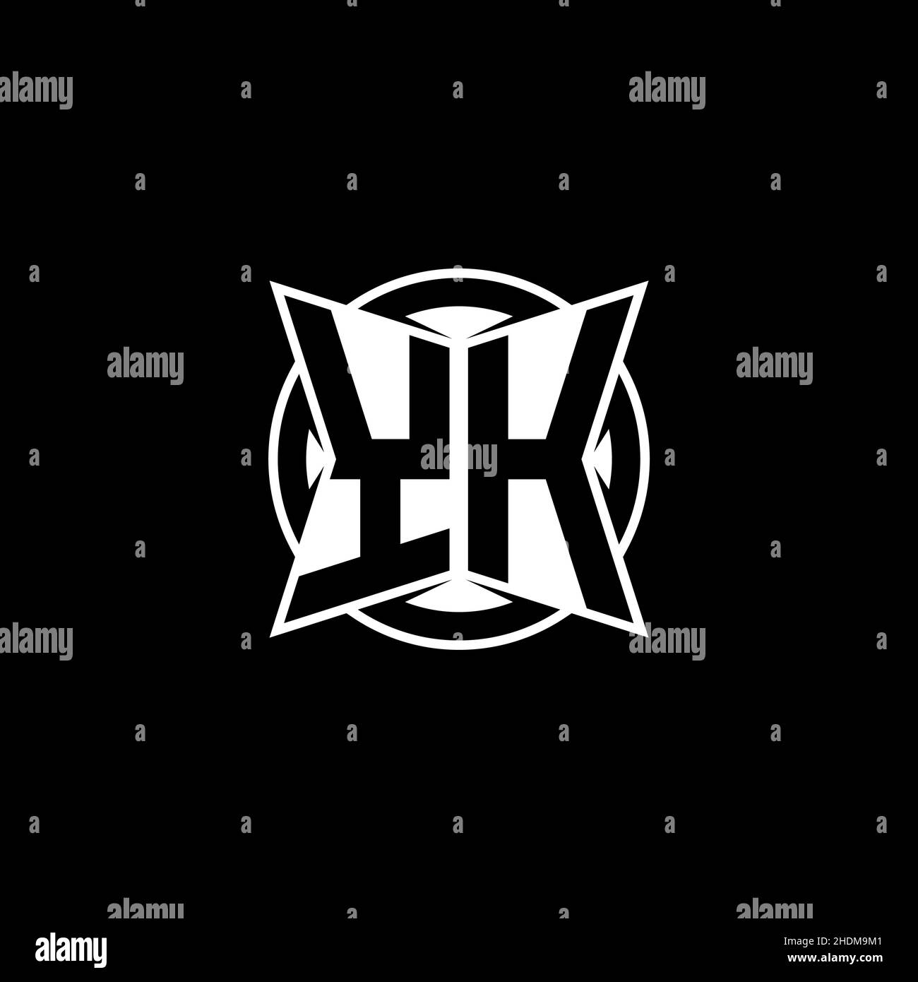 YH Monogram logo letter with simple modern shape style design. Circle ...