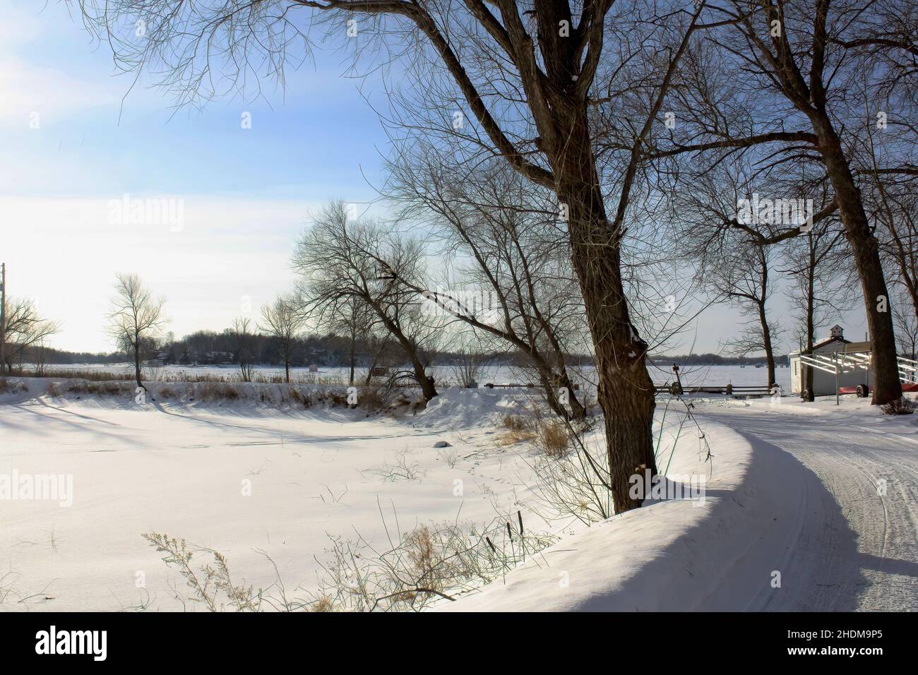 South Center Lake during the winter in Lindstrom, Minnesota USA, Jan