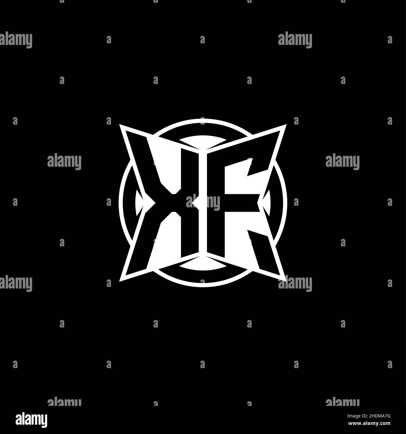 XF Monogram logo letter with simple modern shape style design. Circle ...