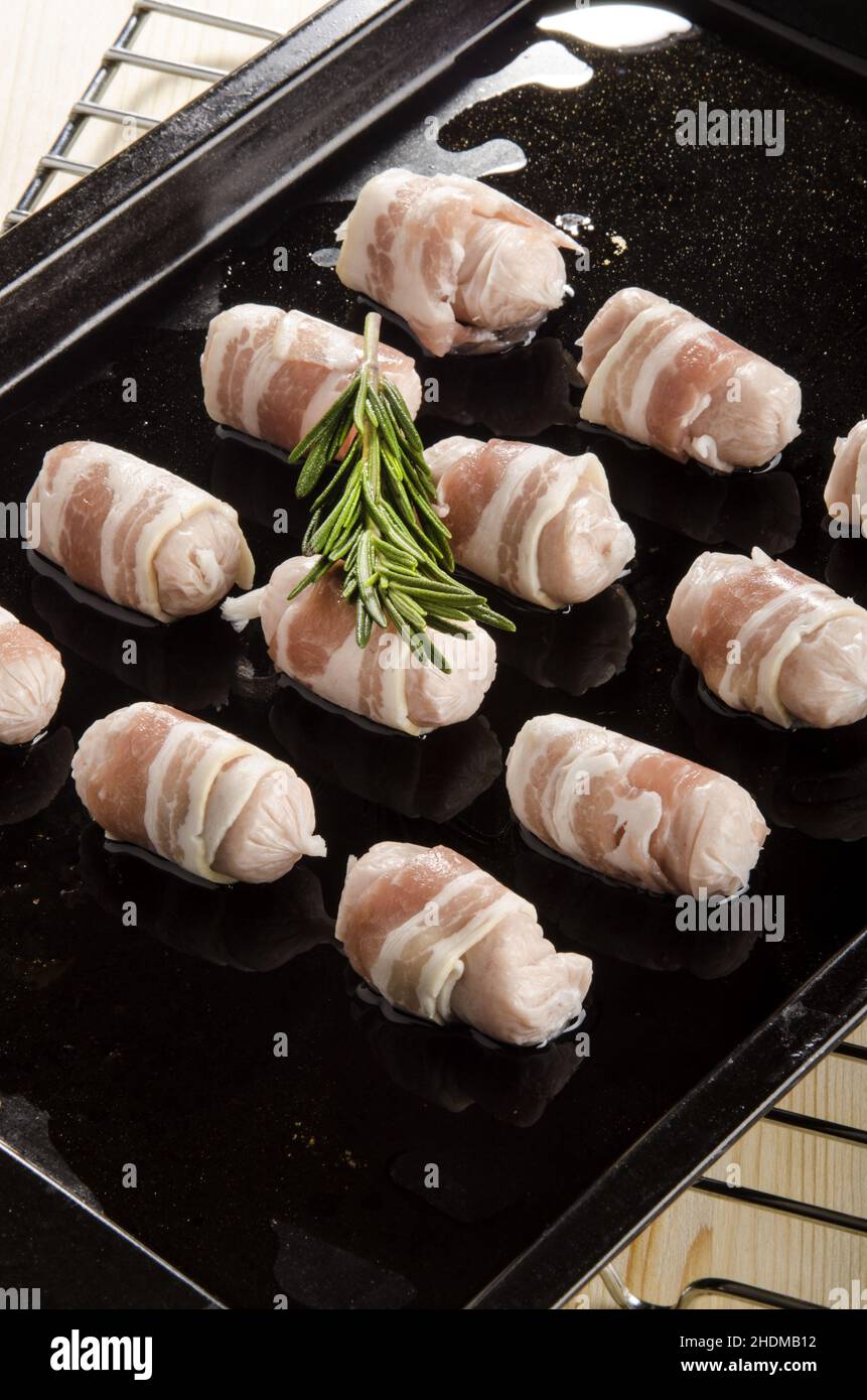 bacon, sausages, bacons, sausage Stock Photo Alamy