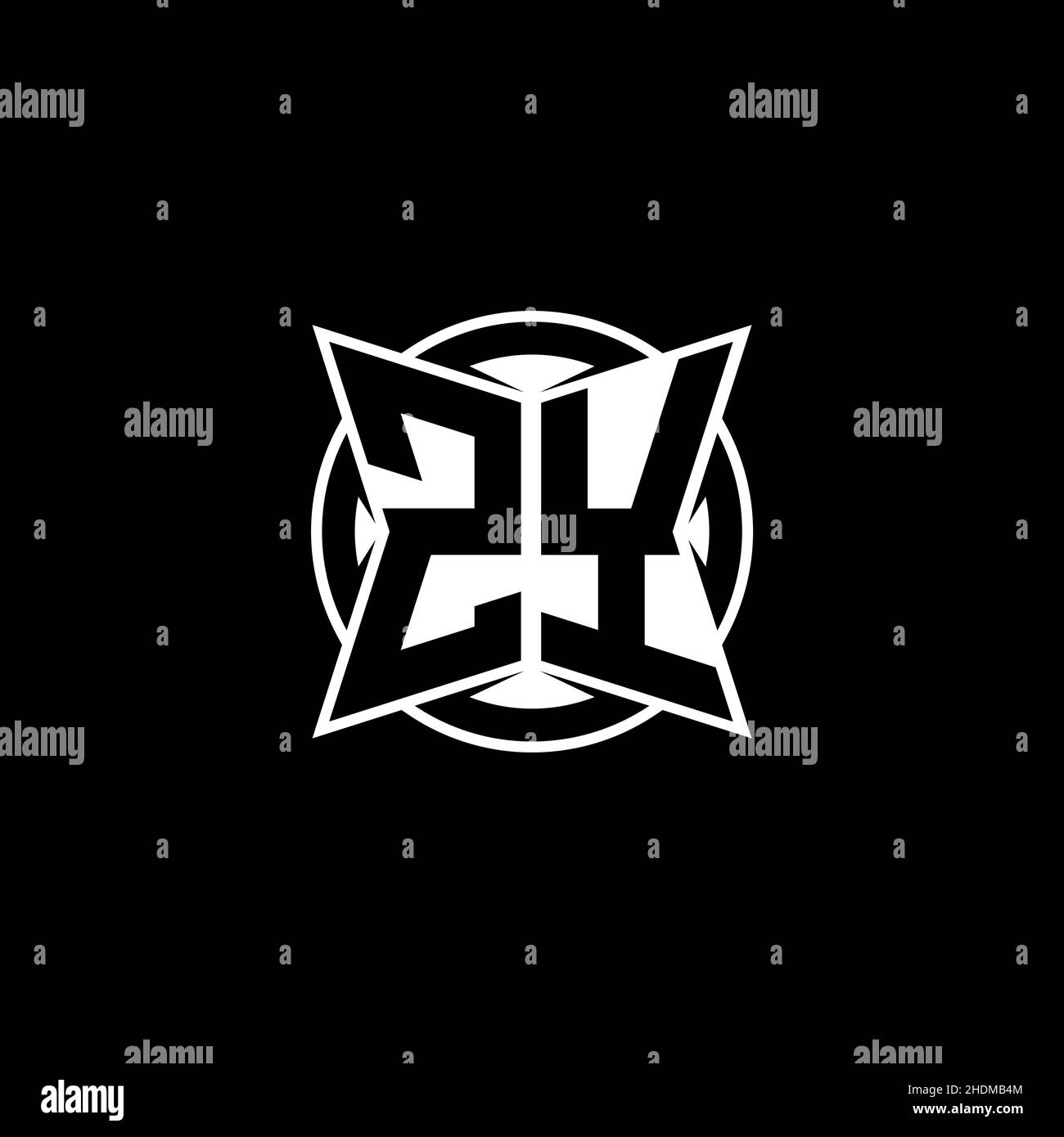 ZY Monogram logo letter with simple modern shape style design. Circle ...