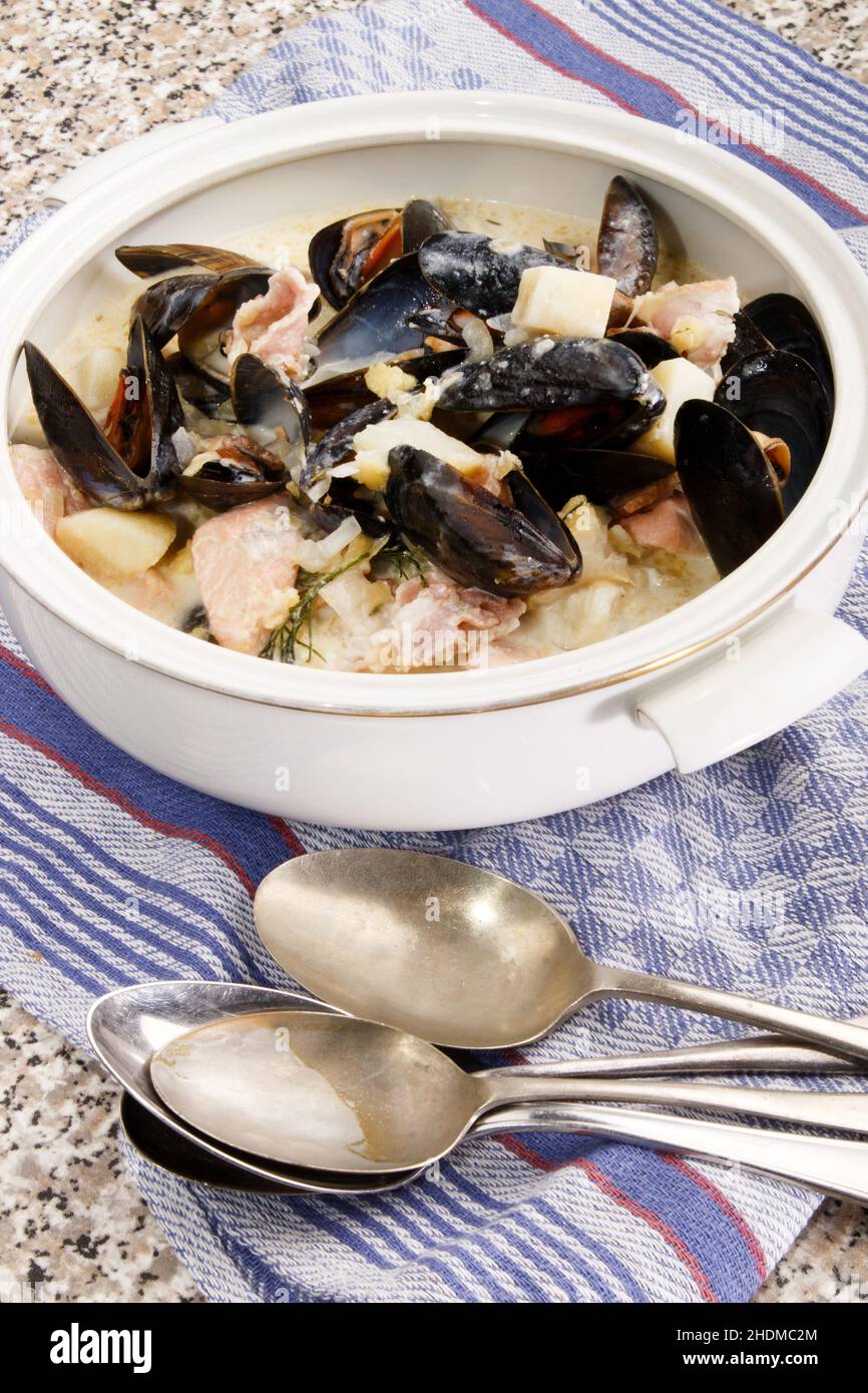 clam, chowder, clams, chowders Stock Photo Alamy