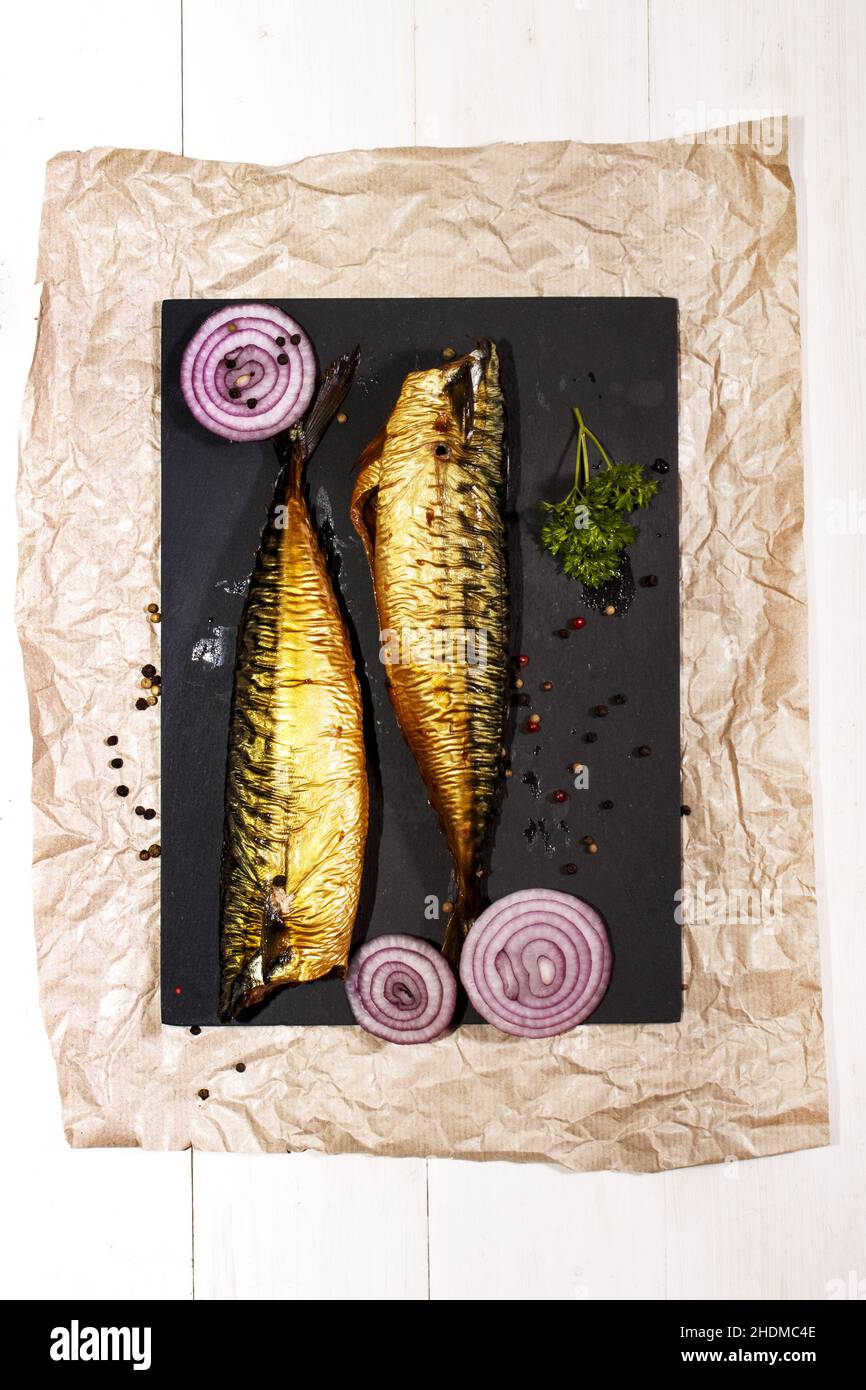 smoked, mackerel, smokeds, mackerels Stock Photo Alamy