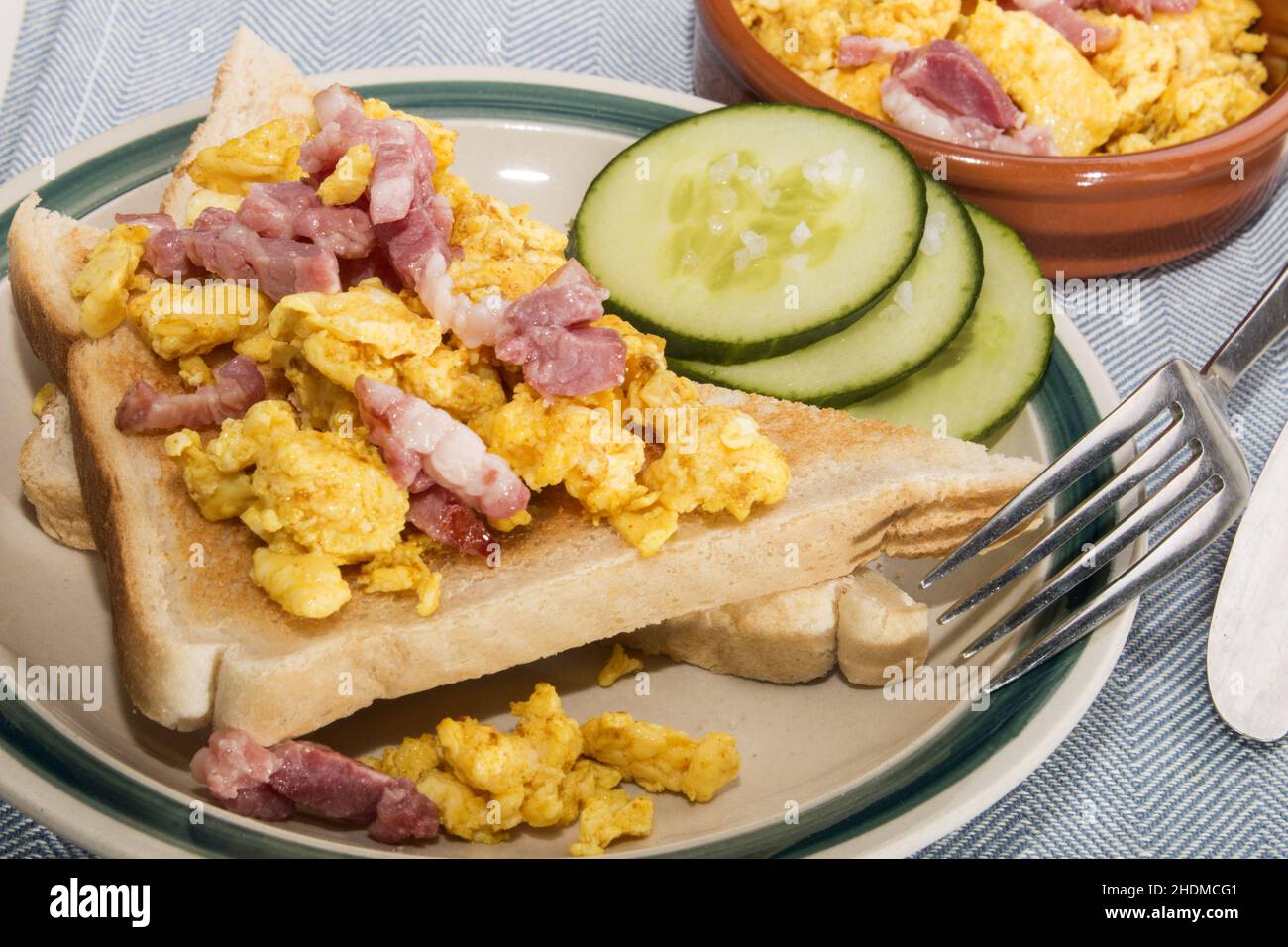 bacon, scrambled eggs, bacons Stock Photo Alamy