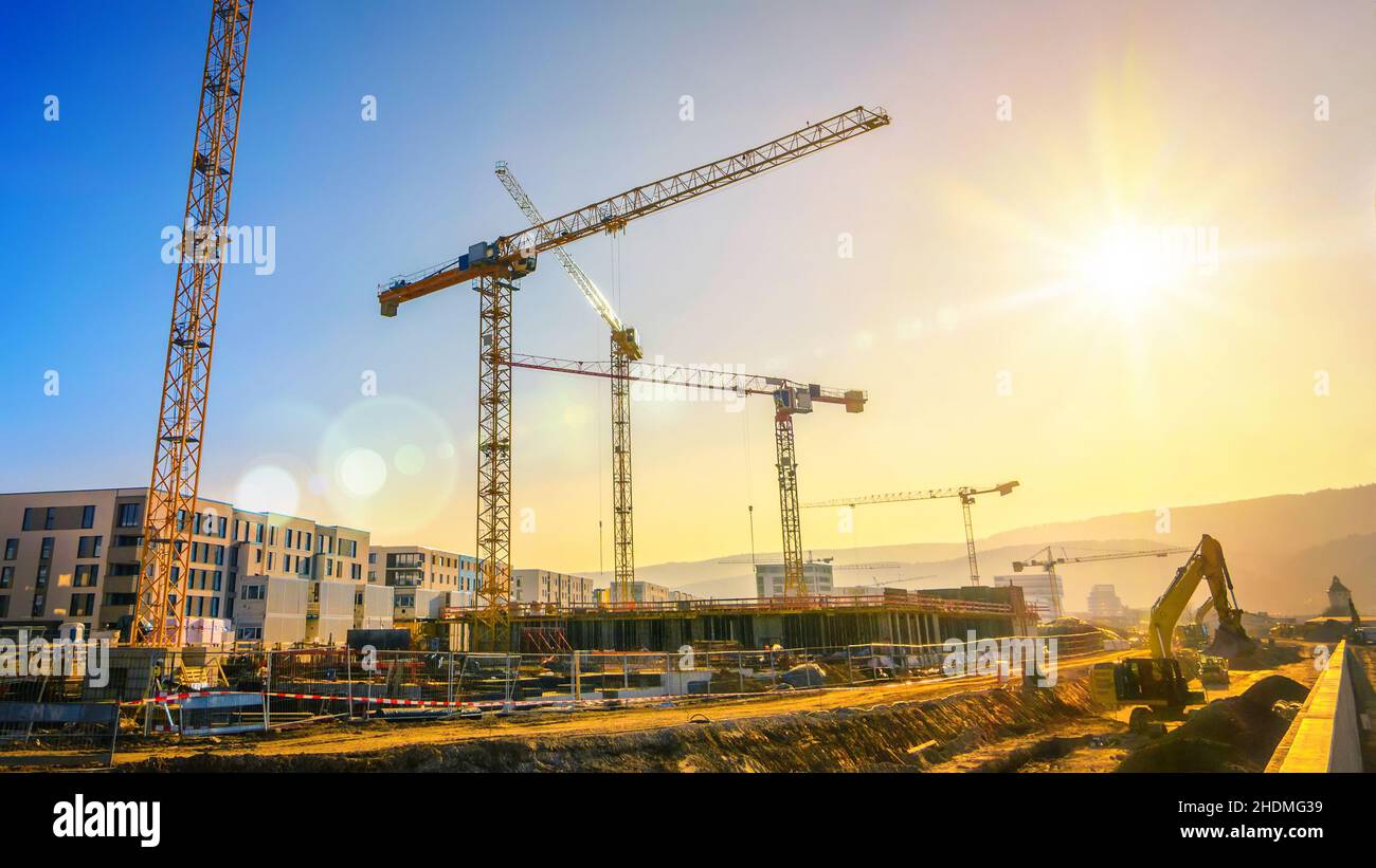 new building, construction site, urban planning, new buildings ...