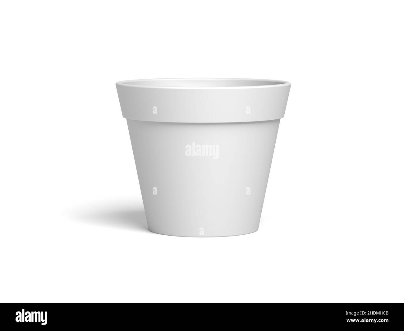 Empty flowerpot isolated on white background. 3d illustration. Stock Photo