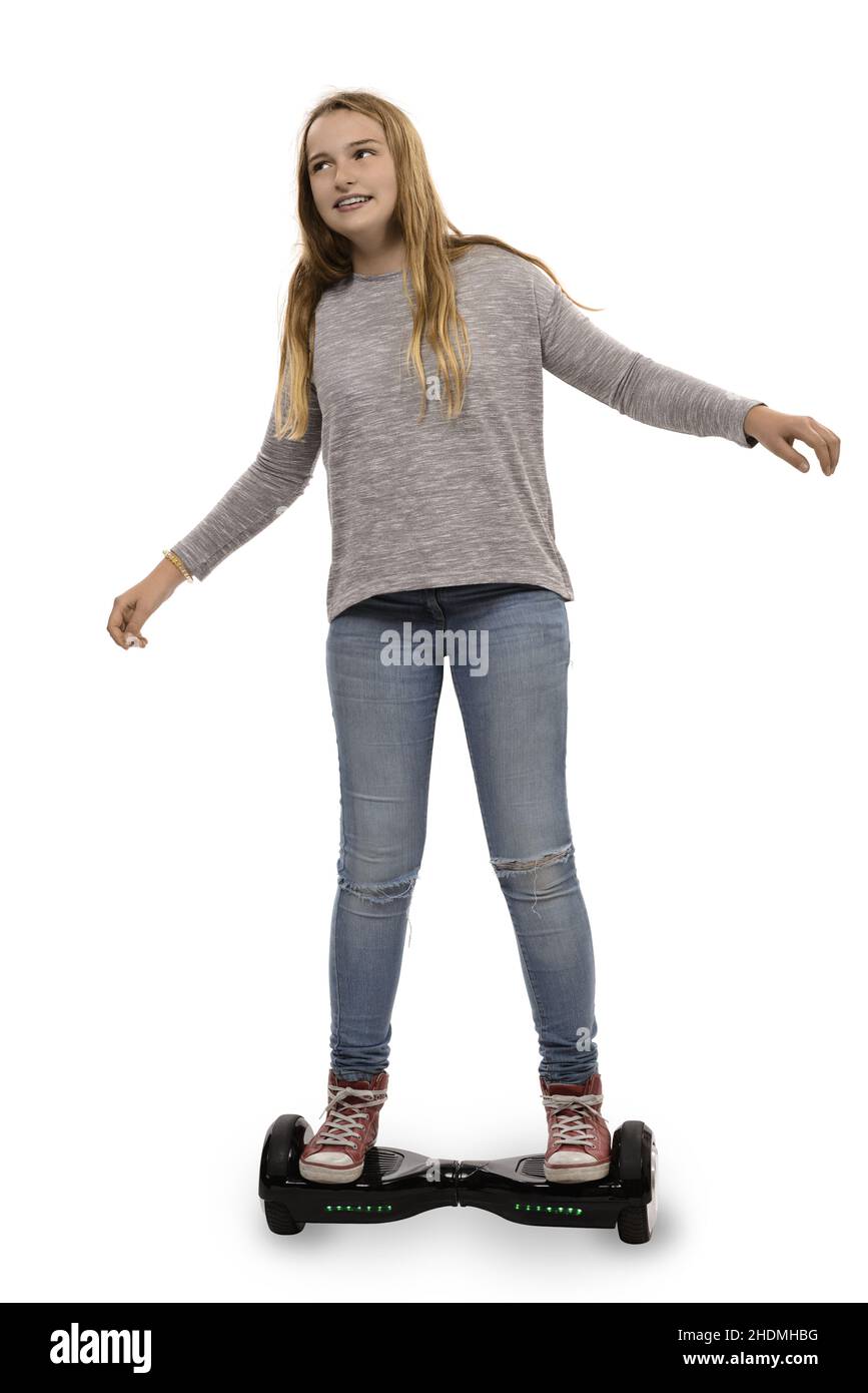 girl, hoverboard, girls Stock Photo