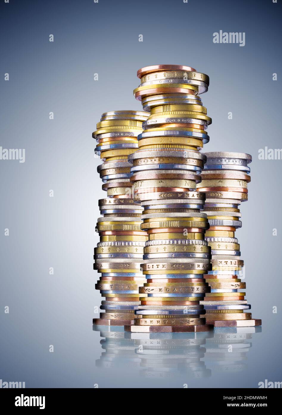 American coins stack hi-res stock photography and images - Alamy