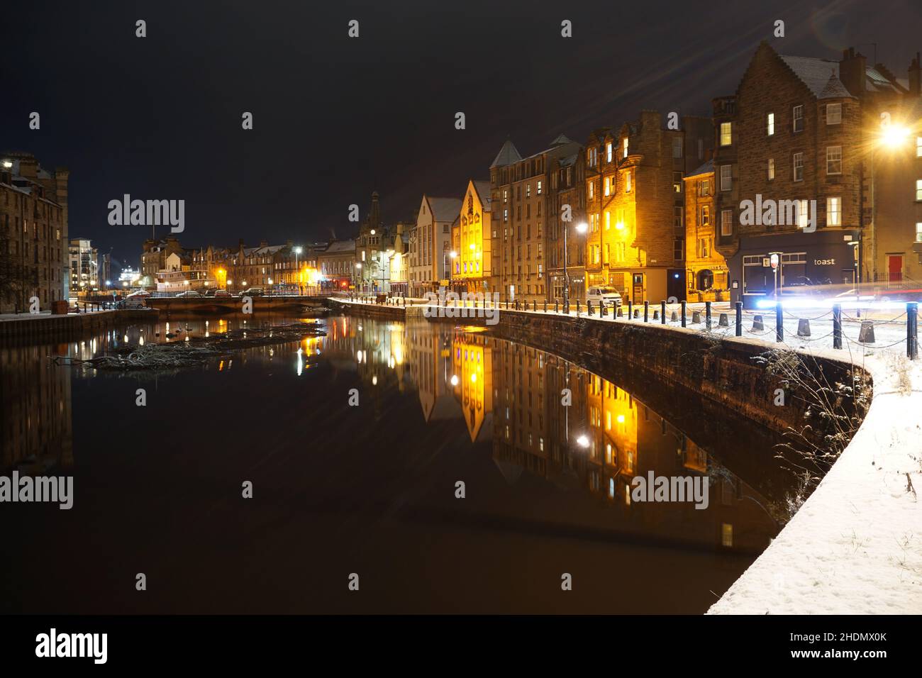 Water of Leith at night Stock Photo