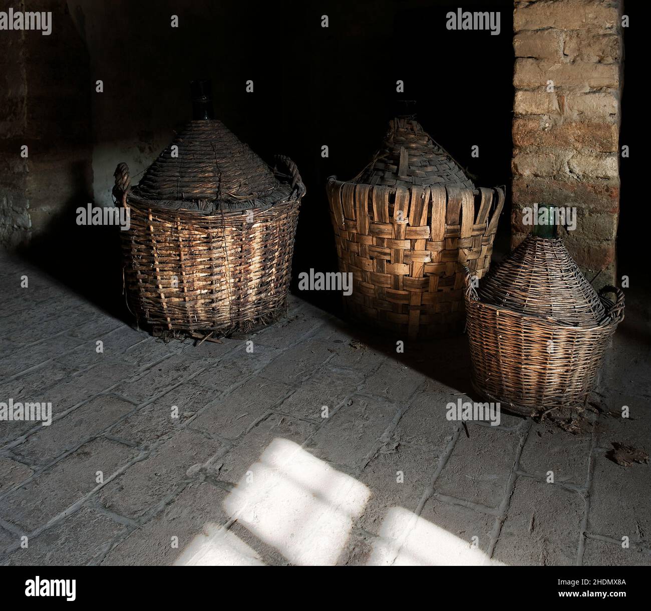 Demijohn basket hi-res stock photography and images - Alamy