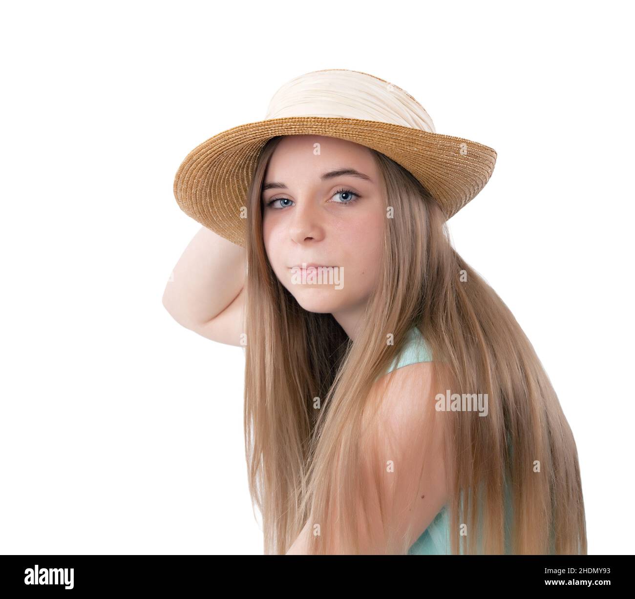 teenager, long hair, straw hat, teen, teenage, teenagers, teens, long
