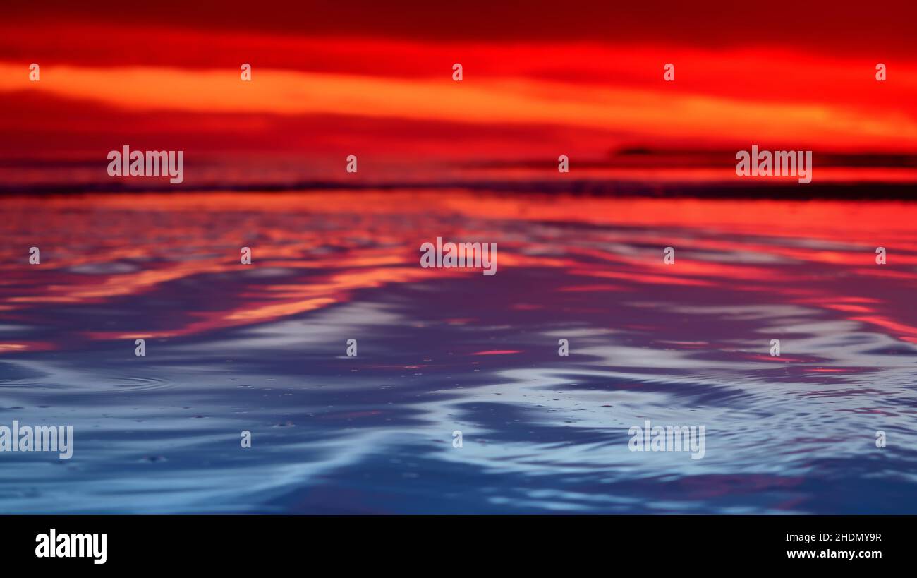 sea, water surface, sunset, seas, water surfaces, afterglow, sunsets