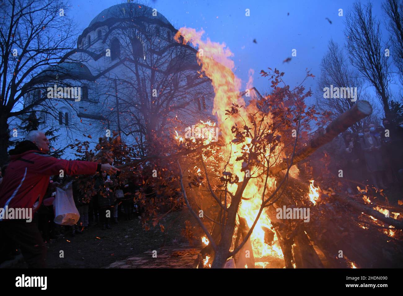 Orthodox Christmas In Serbia 2022 Belgrade, Serbia. 6Th Jan, 2022. People Attend A Ceremonial Burning Of  Dried Oak Branches In Front Of A Saint Sava Temple To Celebrate Orthodox  Christmas Eve In Belgrade, Serbia, On Jan. 6,