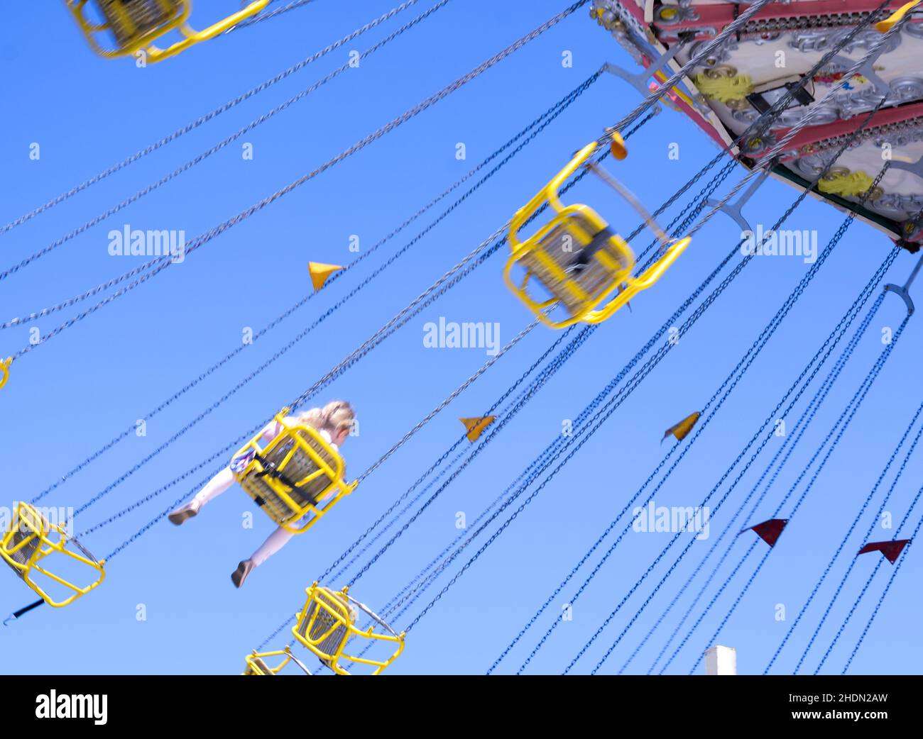 funfair, chain swing ride, fairgrounds, chain swing rides Stock Photo