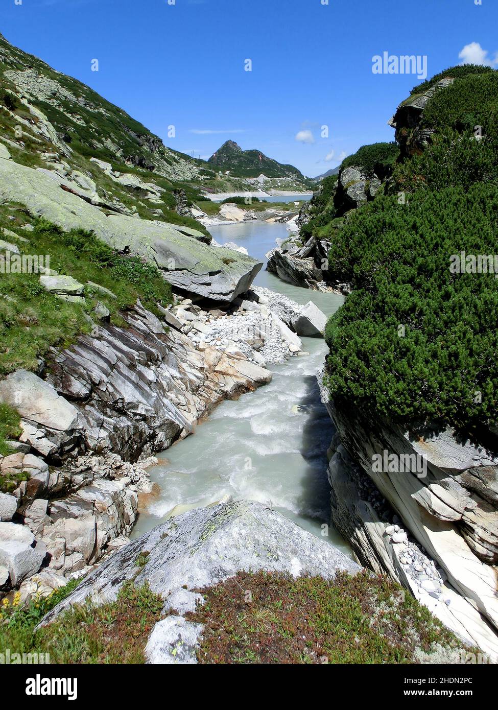 river, tauernmoossee, weißsee gletscherwelt, rivers, tauernmoossees Stock Photo