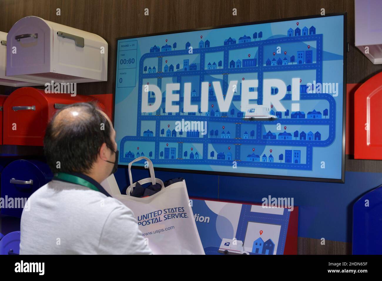 Las Vegas, NV, USA. 6th Jan, 2022. The USPS booth at CES 2022 at the