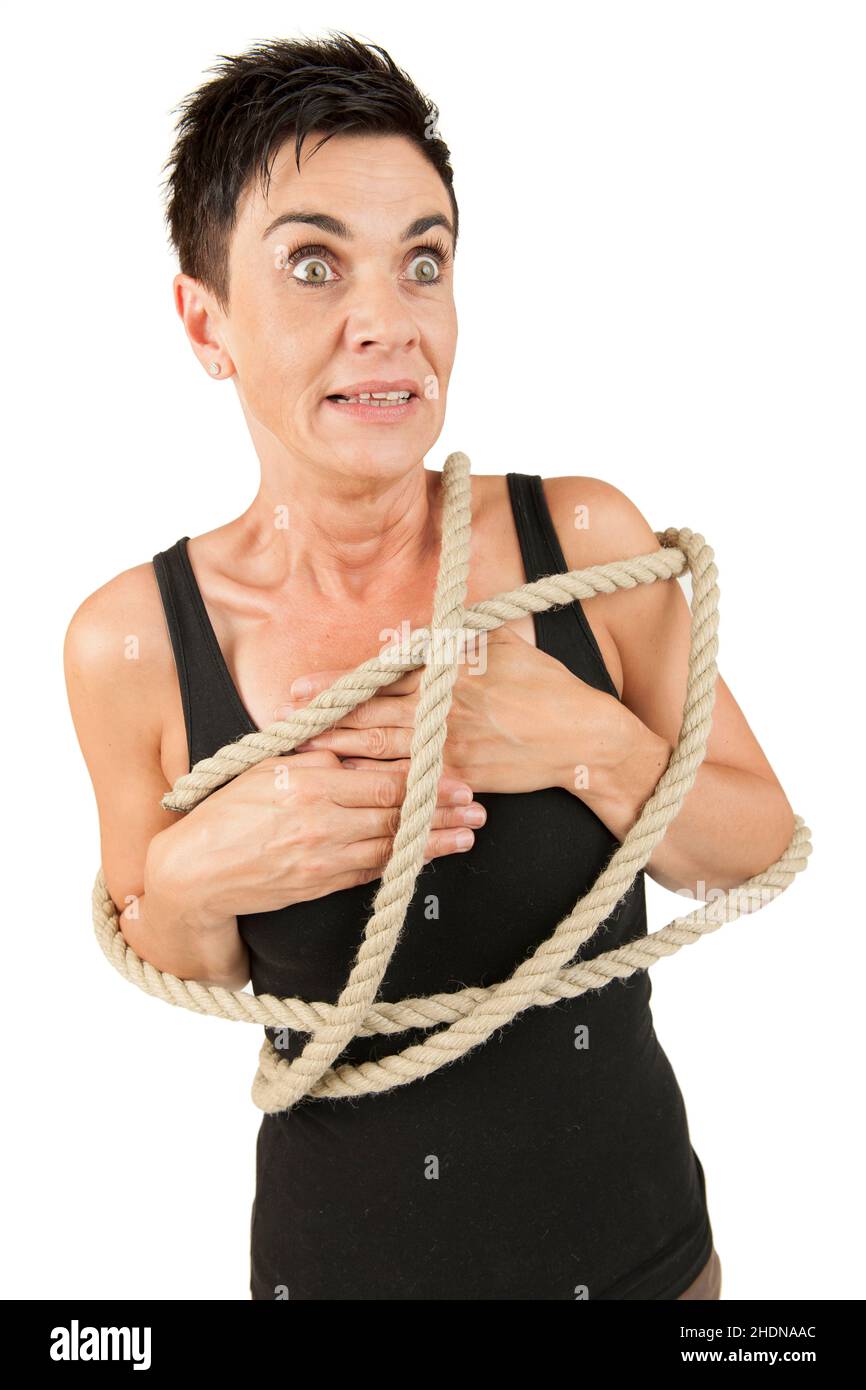 caught, tied, bondage, caughts, tieds, bondages Stock Photo