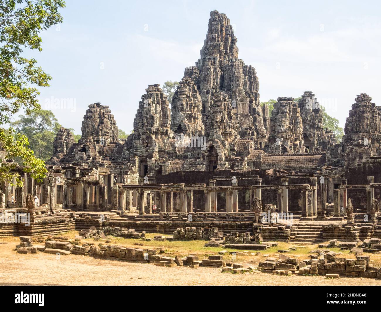 Prasat Bayon is a richly decorated Khmer temple at Angkor built in the late 12th or early 13th century - Siem Reap, Cambodia Stock Photo