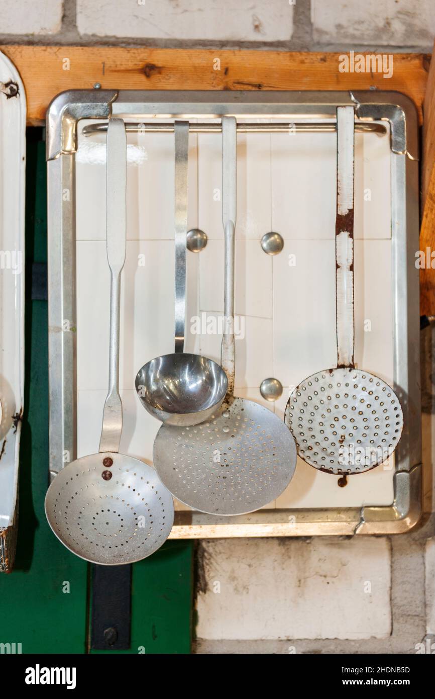 enamel, kitchen tools, enamels Stock Photo