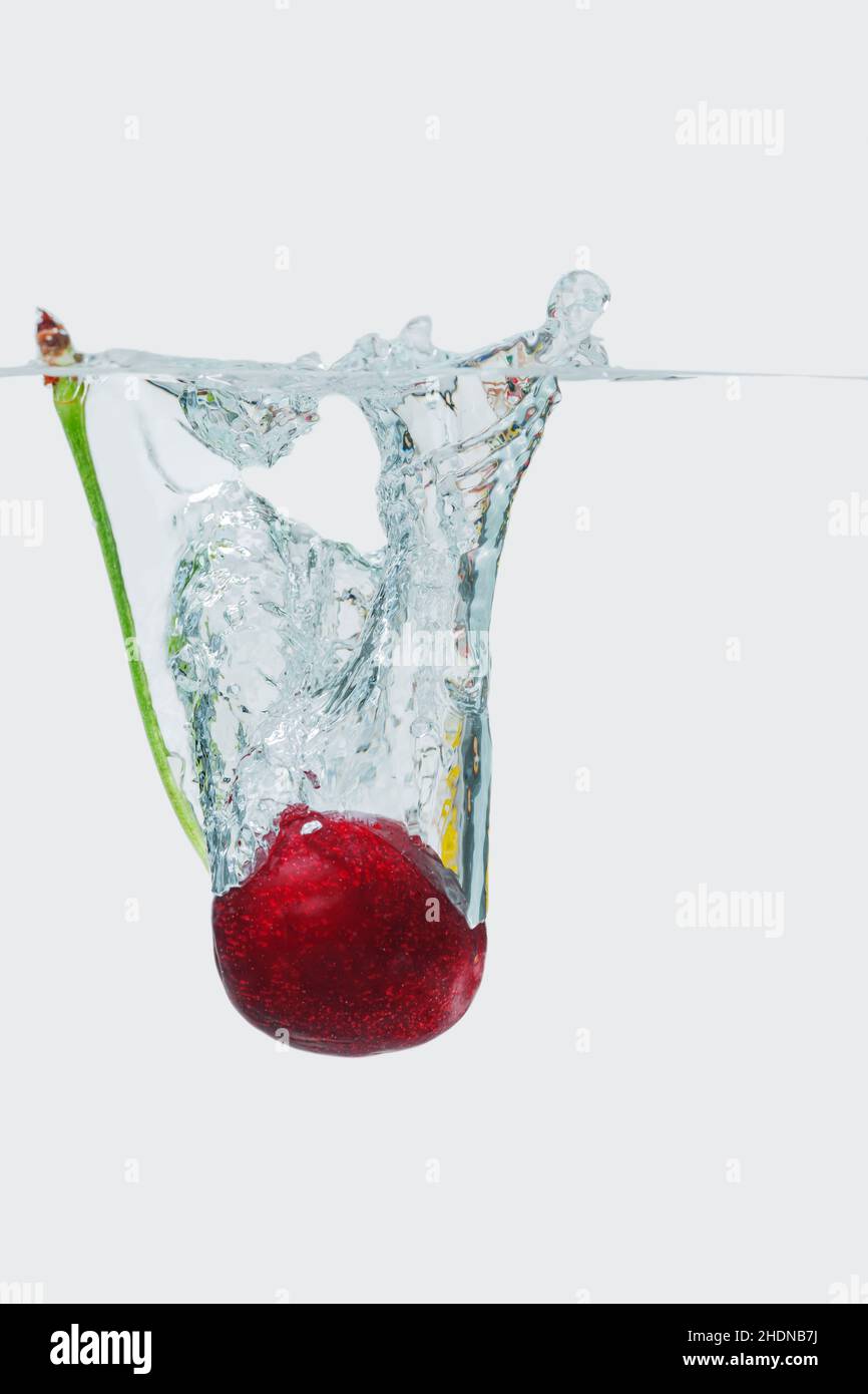 water, cherry, splash, cherries, spatter, splashes Stock Photo Alamy