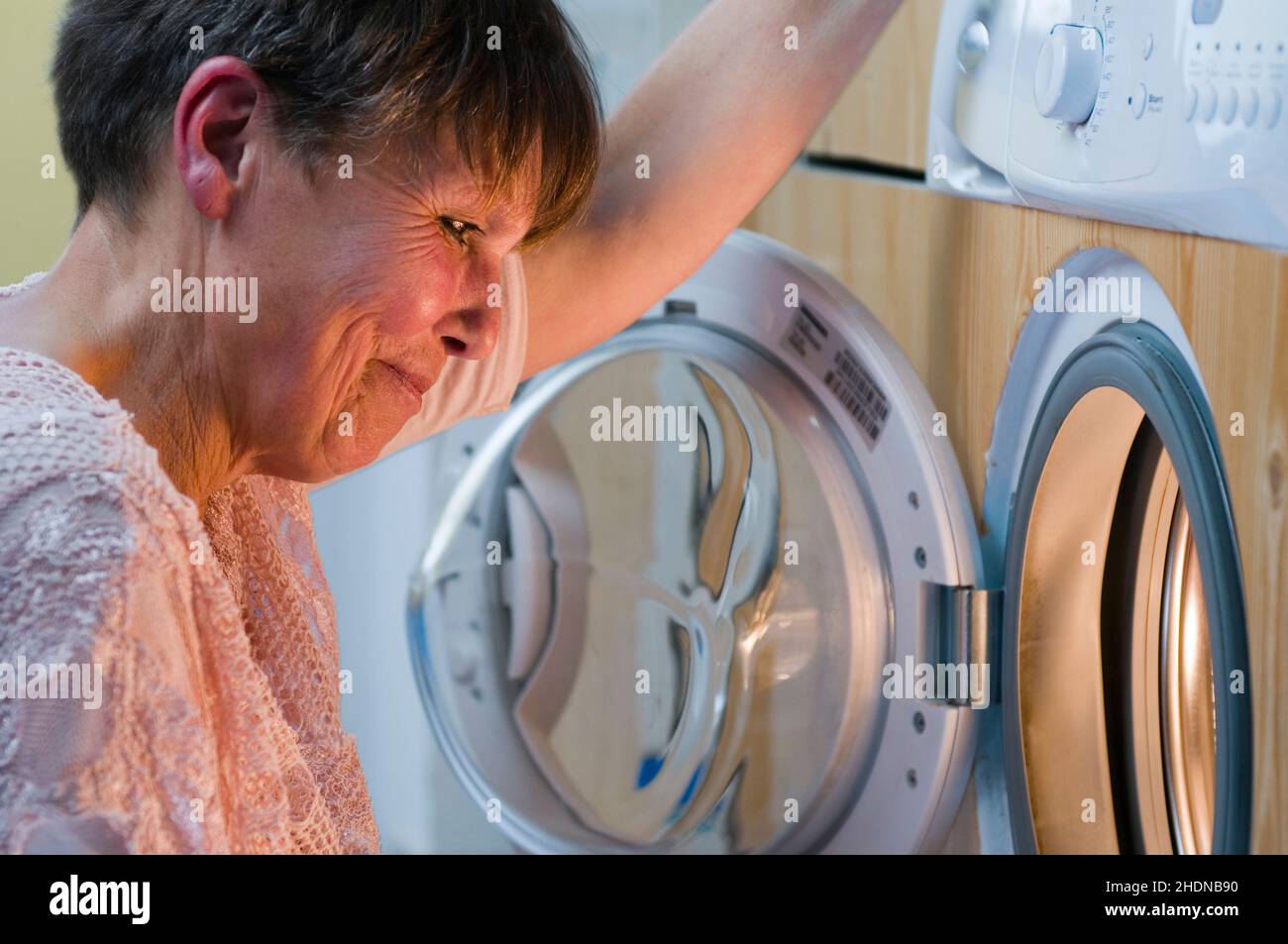 senior, house work, washing machine, elderly, old, seniors, houseworks, washing machines Stock
