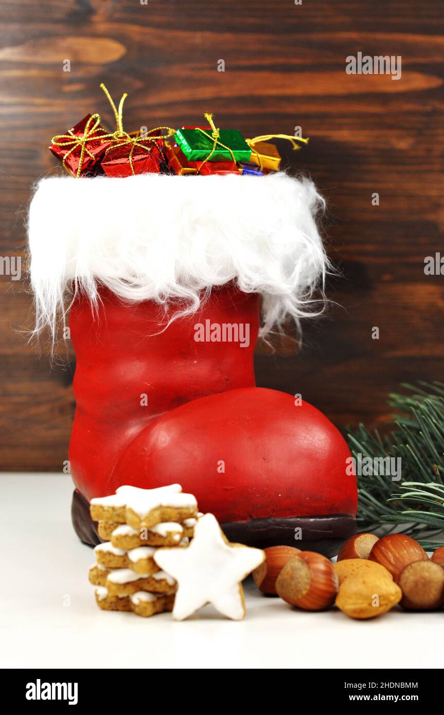 christmas, nicholas boots, merry christmas, x-mas, xmas Stock Photo