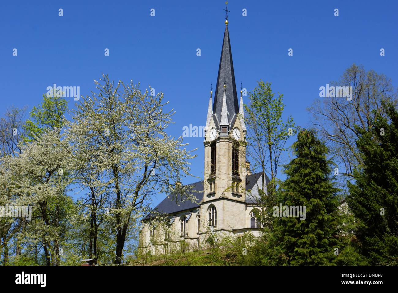 church, rechenberg-bienenmühle, churchs Stock Photo