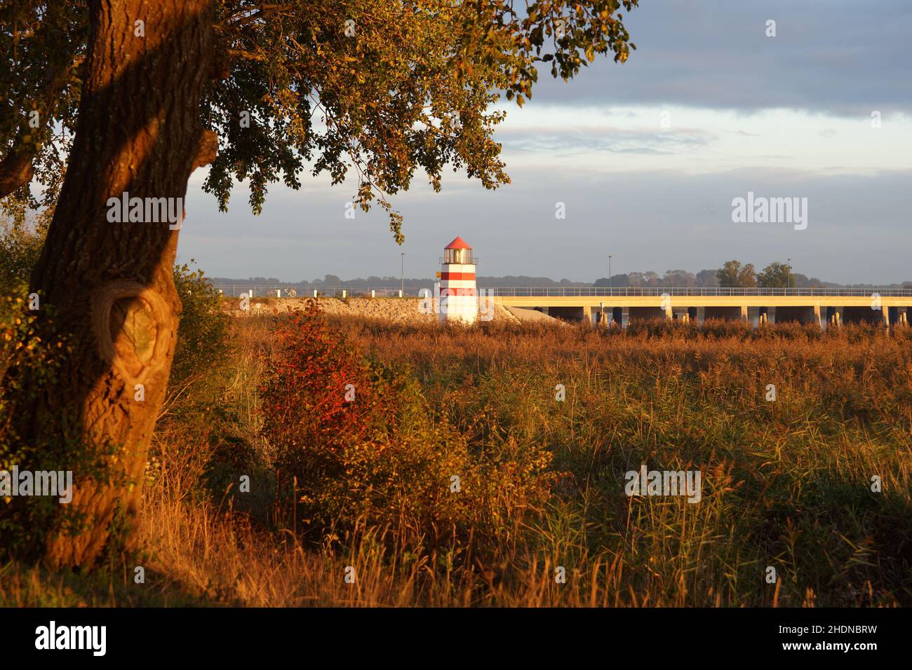 lighthouse, evening light, ummanz, lighthouses, evening lights Stock Photo