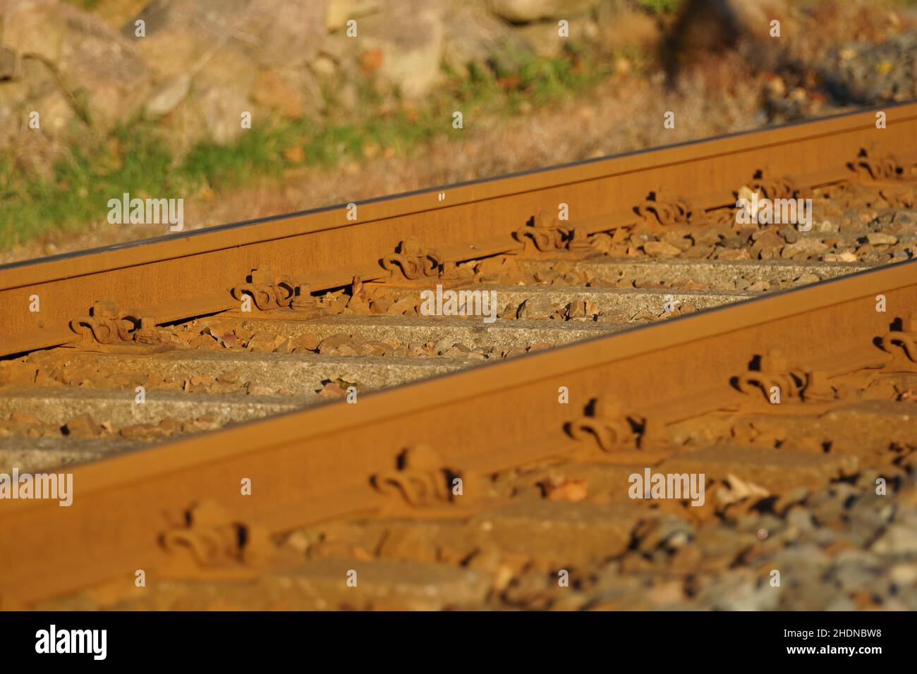 track bed, track, rail, track beds, tracks, rails Stock Photo Alamy