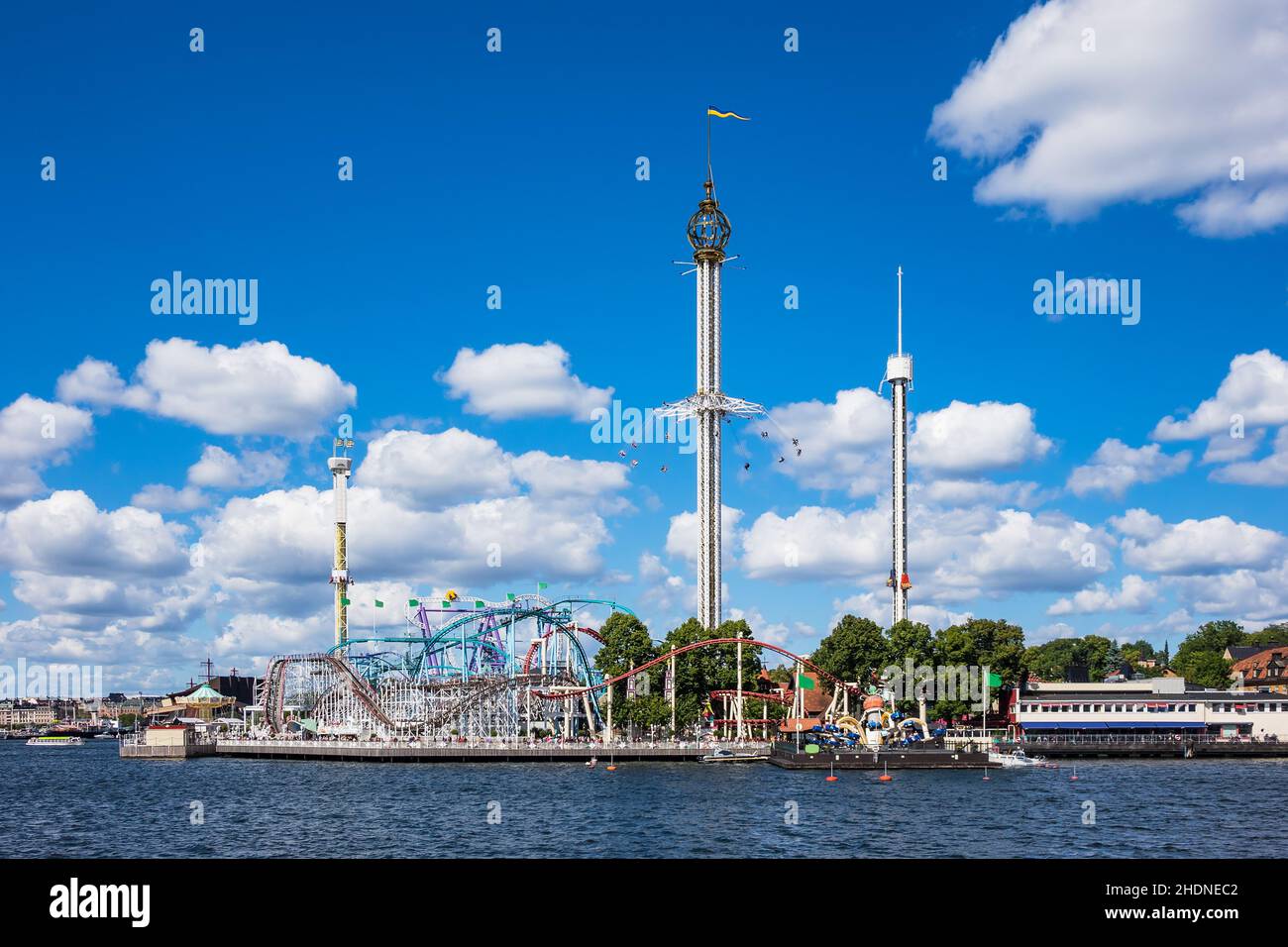 amusement park, stockholm, gröna lund, amusement parks, stockholms Stock Photo