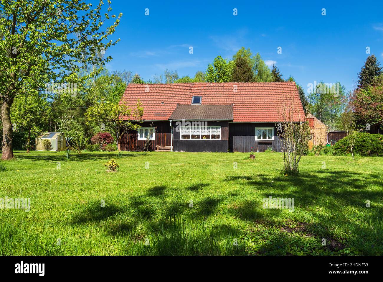 spree forest, wooden house, lehde, spree forests, wooden houses Stock Photo