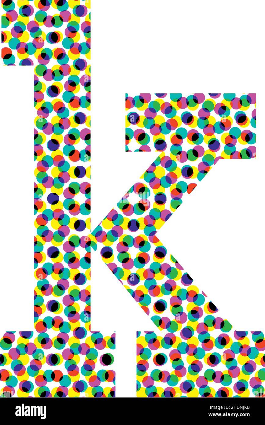 Colorful halftone font design LETTER k - vector illustration Stock ...