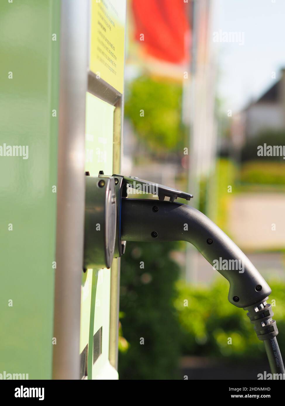 petrol pump, electric car, pumps, electric cars Stock Photo Alamy