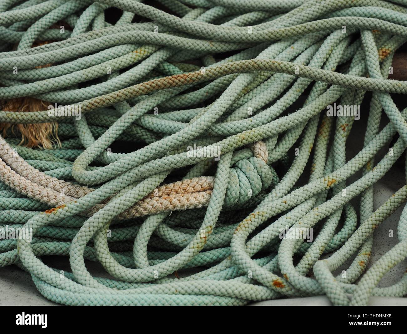 dew, rope, boat jam, dews, ropes, boat jams Stock Photo