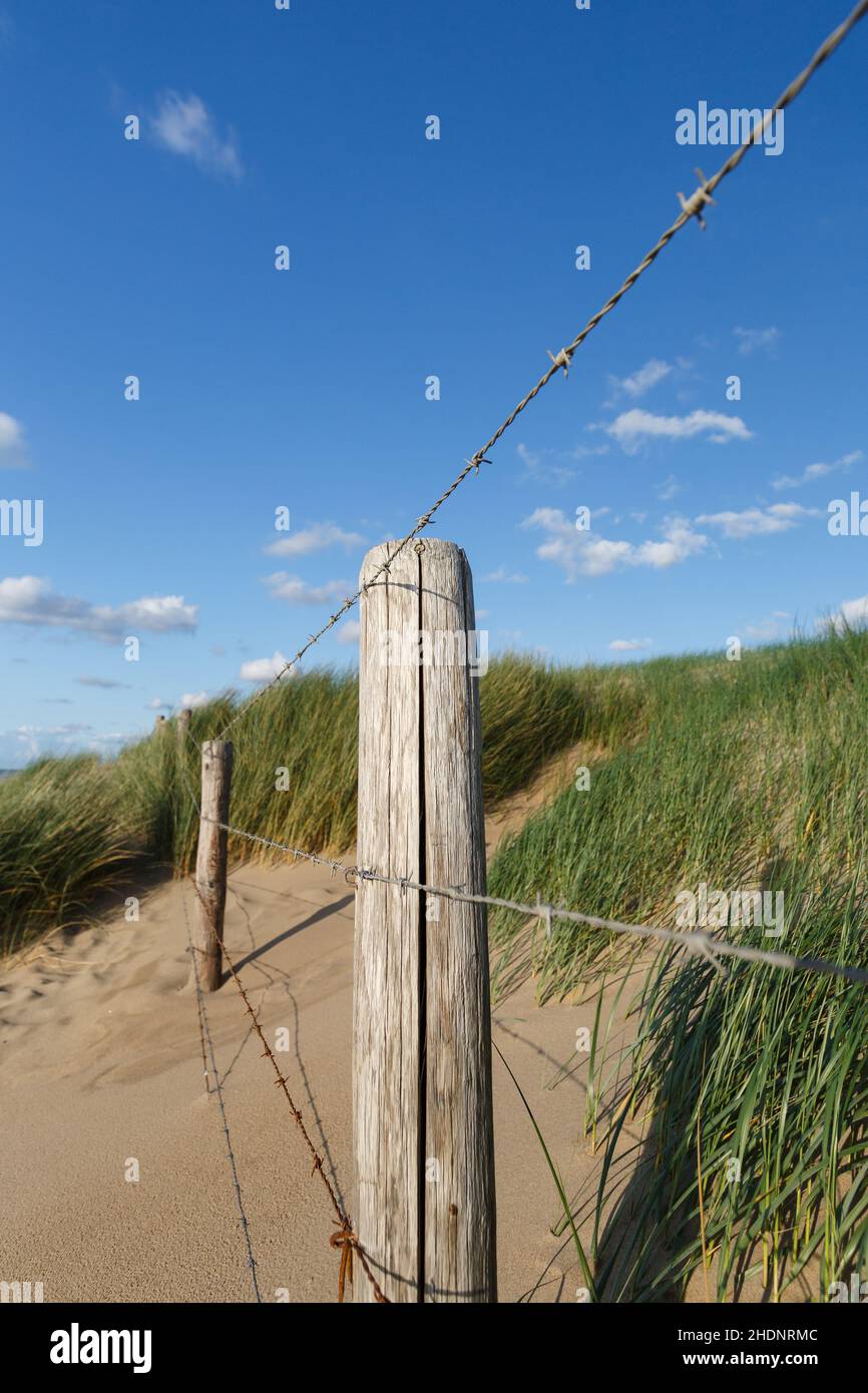 barrier, dune protection, barriers, dune protections Stock Photo Alamy