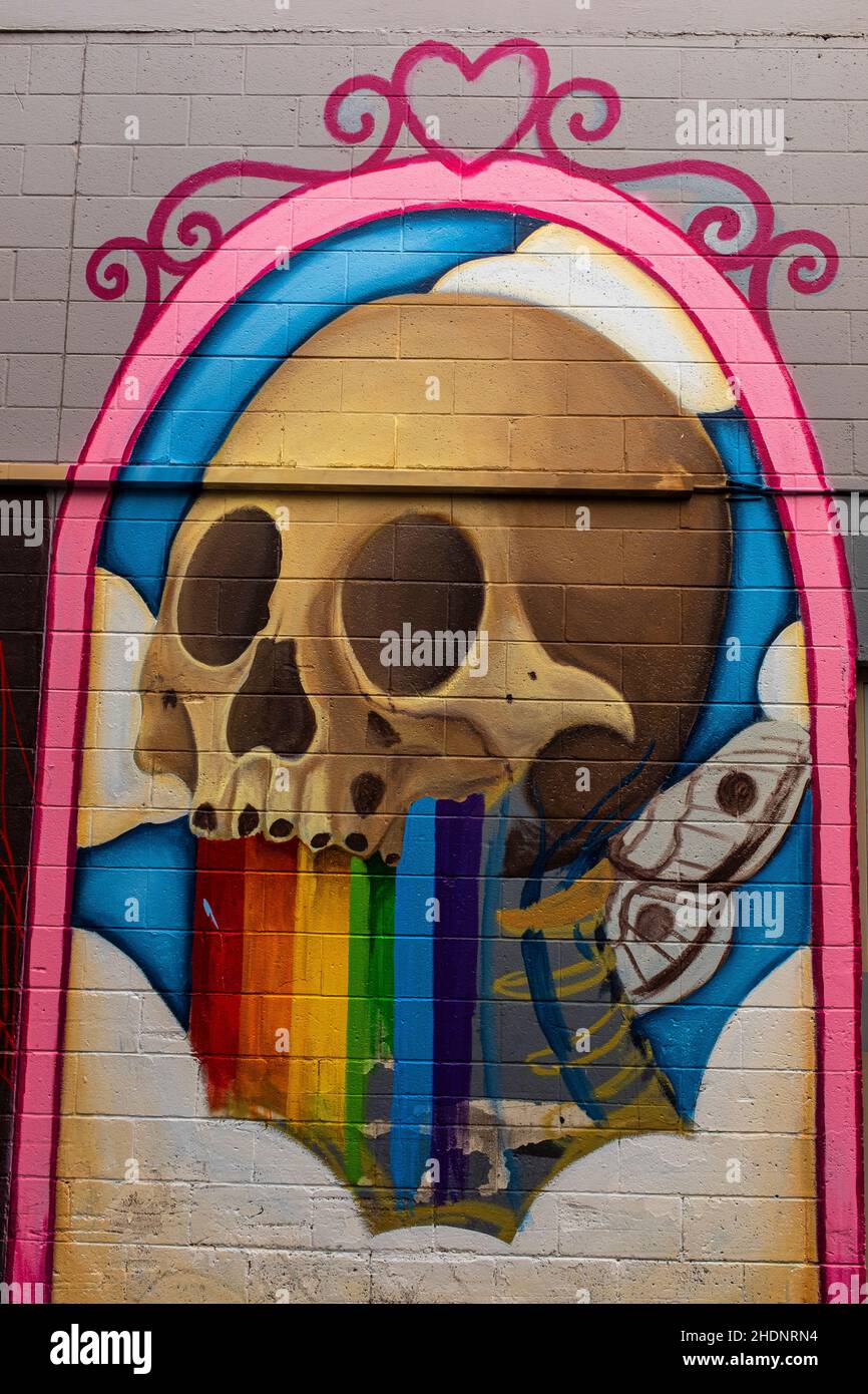 wall art in Albuquerque alleyway, New Mexico Stock Photo Alamy