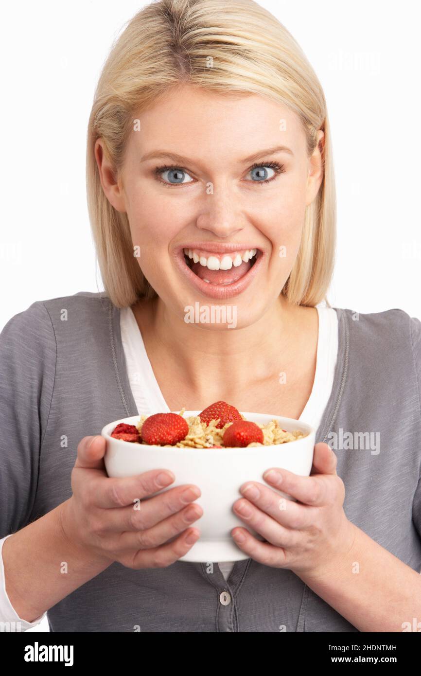 young woman, cereal, cereal bowl, girl, girls, woman, young women