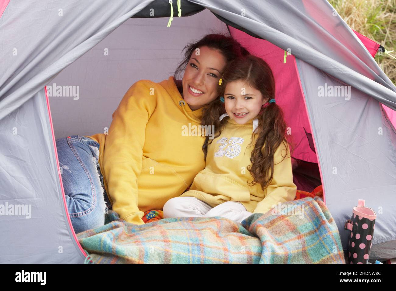 mother, daughter, camping, mom, mothers, mum, daughters, camper Stock