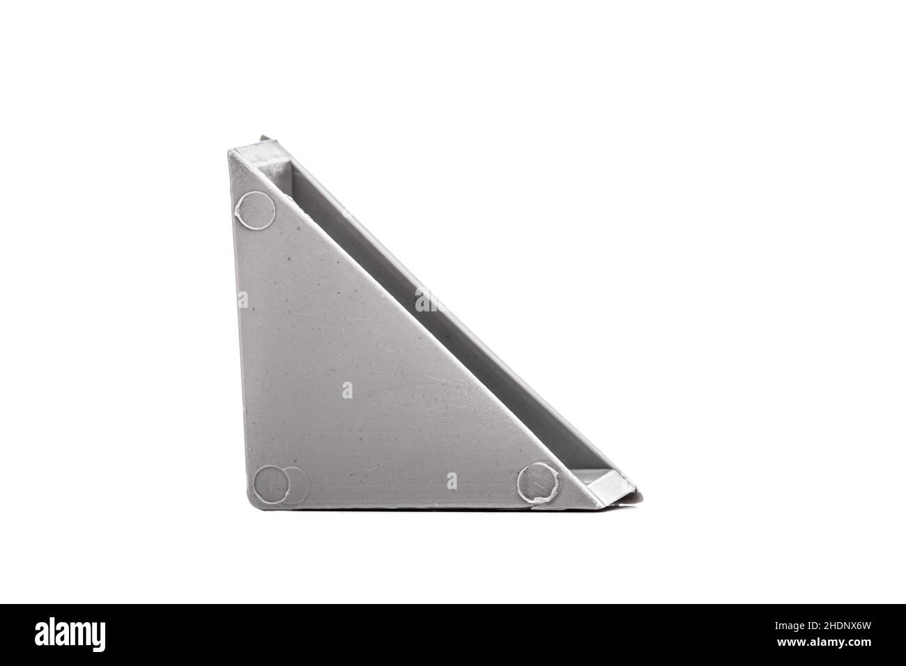 Plastic corner joint for pvc mosquito net door frame mounting. Closeup