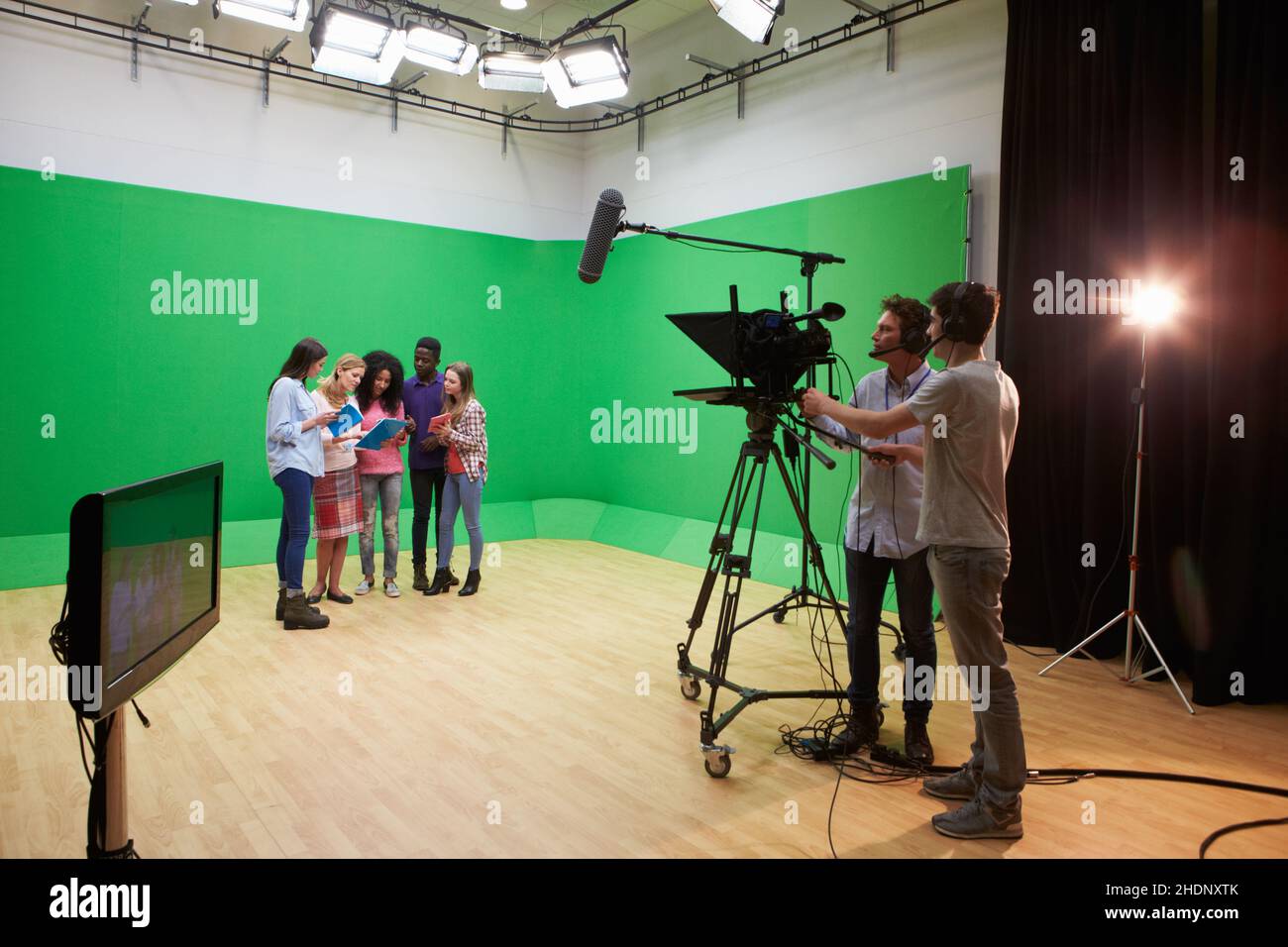 movie set, Green screen, television studio, film recordings, film studio, movie sets Stock Photo