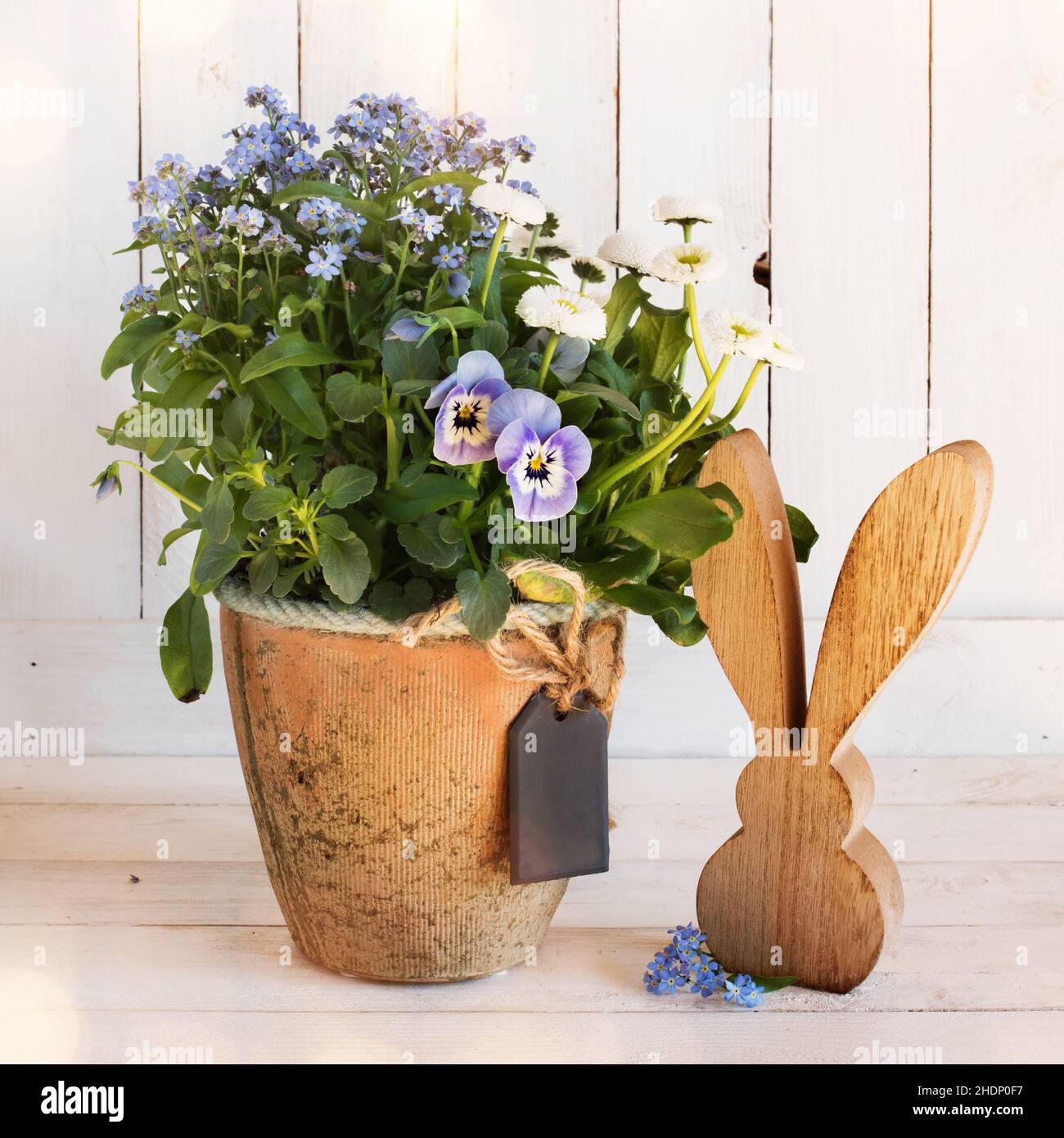 easter bunny, spring flowers, easter decoration, easter bunnies, spring flower, easter decorations Stock Photo